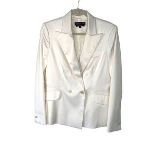Jones New York Collection Suit Jacket Womens Size 10 Double Breasted White